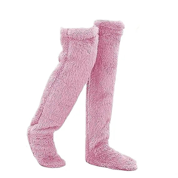 2-in-1 Fluffy Footmuff Women's Long Kneelet Socks