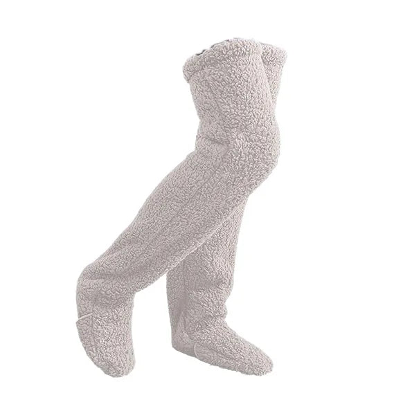 2-in-1 Fluffy Footmuff Women's Long Kneelet Socks