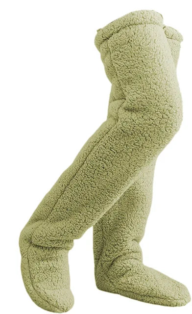 2-in-1 Fluffy Footmuff Women's Long Kneelet Socks